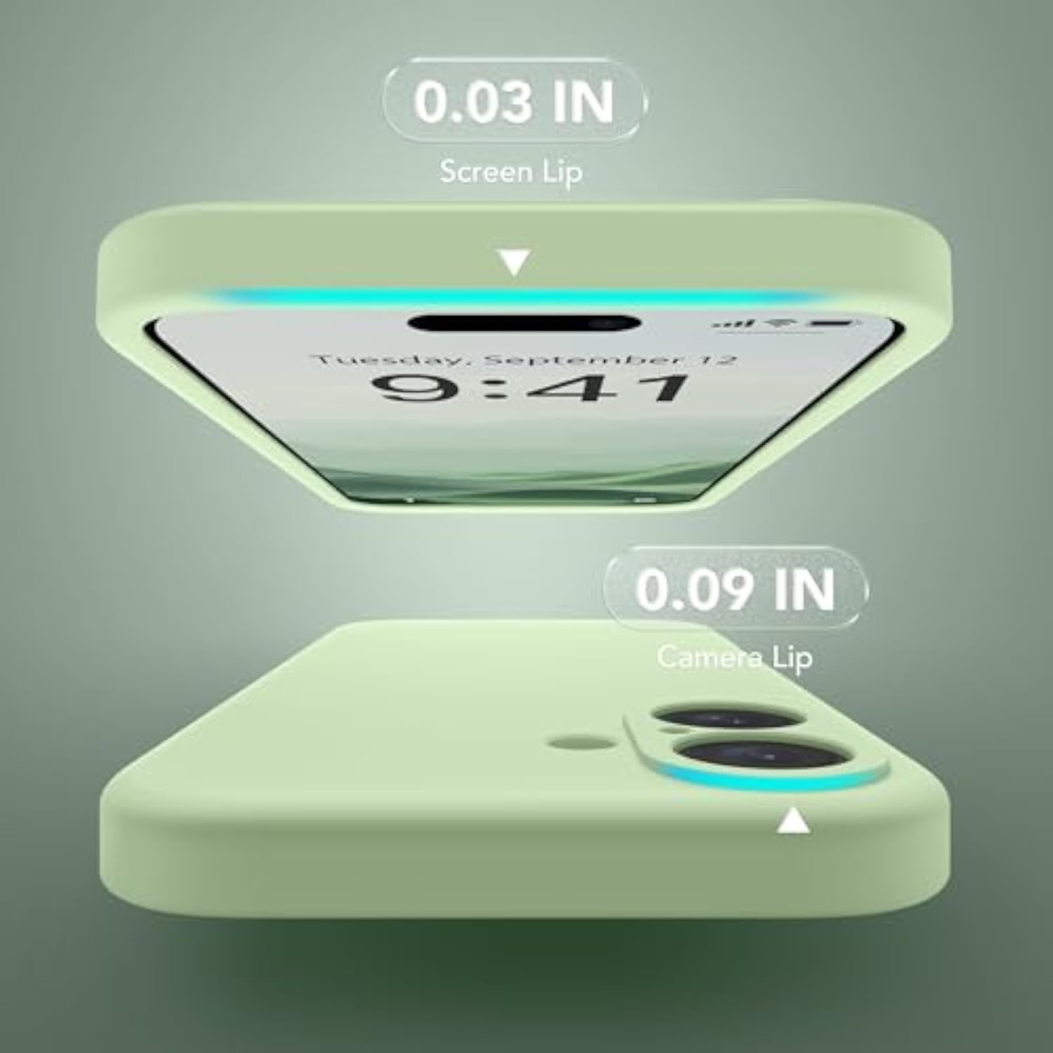 Magnetic For Iphone 16 Case, Compatible With Magsafe, [Full Camera Protection][Screen Protector] Silicone Shockproof Protective Phone Case For Iphone 16 6.1", Matcha