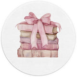 Coquette Pink Bow Preppy Book Mouse Pad,Preppy Girly Aesthetic Mouse Pads For Wireless Mouse Computers Laptop Desk Accessories,Pink Office Supplies,7.9X7.9 Inch