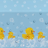 Rubber Duck Party Decorations Tablecloth - Disposable Duck Party Supplies Table Cover, Bubble Bath Rubber Duck Theme Table Cloth For Birthday Baby Shower - 3 Pack (54In X 108In)