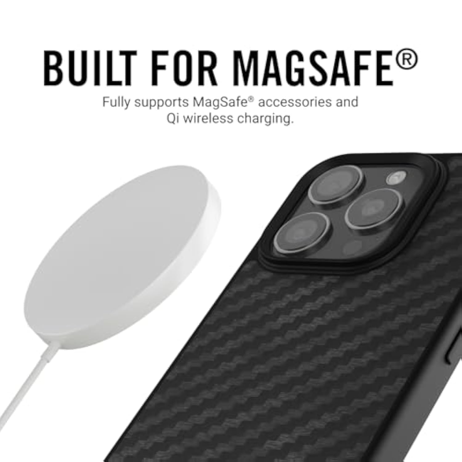 Ridge Case Compatible With Iphone 16 Pro Max - Compatible With Magsafe & Wireless Charging, Aluminum Control Buttons, Dual-Layer Construction, Tpu Bumper With Drop Protection (Carbon)