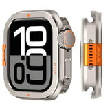 Metal Bumper Cover Compatible With Apple Watch Series 10 Case 46Mm, [Turn 46Mm Into Ultra Look] Rugged Shockproof Protector With Back Frame For Iwatch 46Mm, Titanium