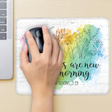 His Mercies Are New Every Morning Non-Slip Mouse Pad, Funny Watercolors Floral Gifts For Christian Employees, Inspirational Christian Art Gifts, Encouragement Gifts, Bible Verse Matthew
