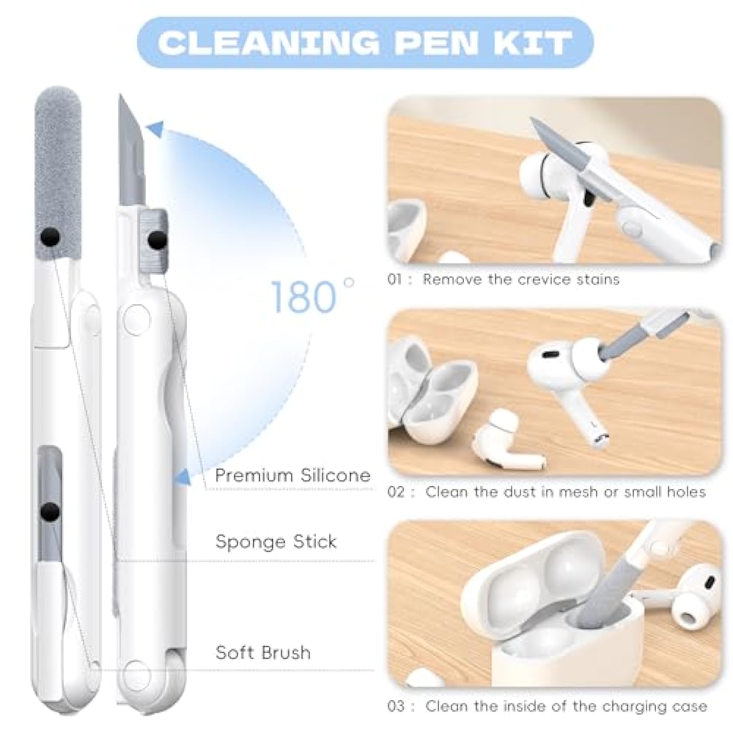 Airpods Pro 2Nd/1St Generation Case Cover, Compatible With Airpods Pro Case 2Nd Gen Usb C Charging Port, Clear Soft Transparent Military Grade Shockproof Case, Clear White