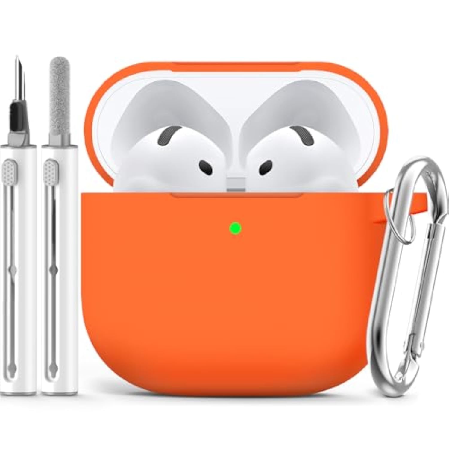 AirPods 4 Case 2024 with Cleaner Kit, Orange - Premium Silicone Protection