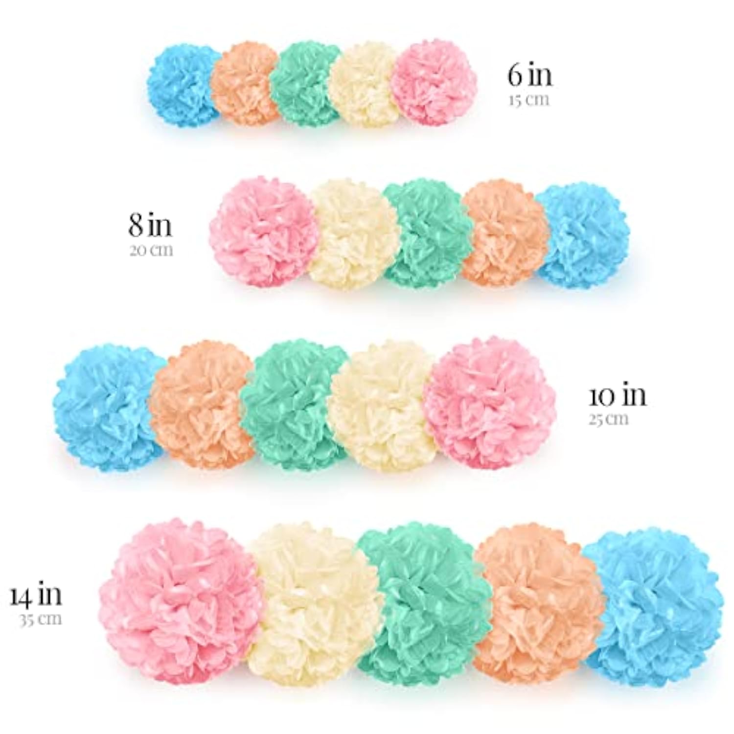 Pastel Tissue Paper Pom Poms - Hanging Paper Flowers For Rainbow Pastel Birthday Decorations, Baby Shower Decor, Easter Party Decor And Classroom Decorations By (20Pc)