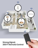 Remote Control Outlet Plug Switch, Buckle Design & Removable Wireless Light Switch, 300 Ft, 1500W On Off Power Switch For Household Appliances, No Wiring No Wifi, Programmable, Black