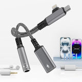 2 In 2 Lightning Splitter Headphone And Charging, Lightning To 3.5Mm Splitter, Usb C To 3.5Mm Jack Audio Adapter, Usb C Charger Dongle Dongle For Iphone 16/15/14/Galaxys22/Pixel
