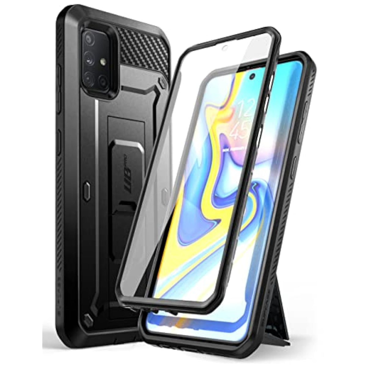 SUPCASE for Samsung Galaxy A71 5G Case [Not for A71 5G UW Verizon], [Built-in Screen Protector & Stand & Belt Clip] Full-Body Heavy Duty Rugged Protective Phone Case for Samsung A71 6.7", Black