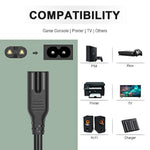6Ft Ac Power Cord For Xbox One S/X,Xbox 1X/1S,Ps5 Ps4 Ps3 Ps2 Playstation 5 4 Slim Game Console,Replacement Plug Power Cable