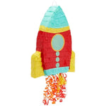 - Pull String Rocket Ship Pinata - Outer Space Party Decorations For Astronaut Themed Birthday (Small, 16.5 X 12.5 X 3 In) - Space Themed Party Decorations