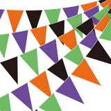 5PCS 49FT Halloween Pennant Banner Black Purple Orange Green Triangle Flags