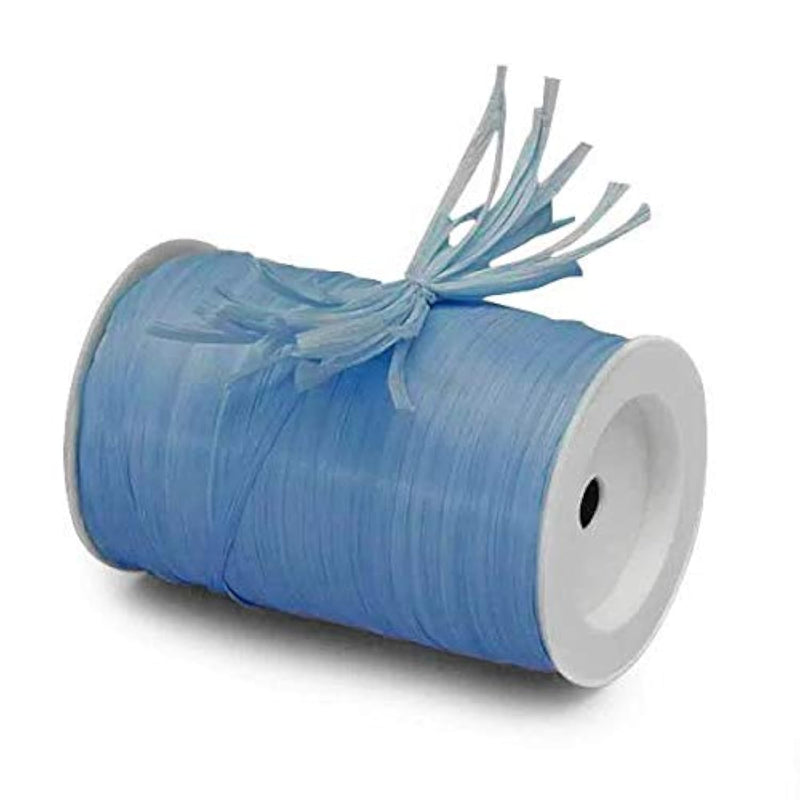 Copenhagen Blue Matte Raffia Ribbon - 1/4 ''X 100 Yd - Diy Home Projects - Gif