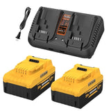 20V 6.5Ah Replacement For Dewalt 20V Max Battery 2Packs And Charger Compatible With Dcb102 Dcb104 Dcb118 Dcb115 Dcb204