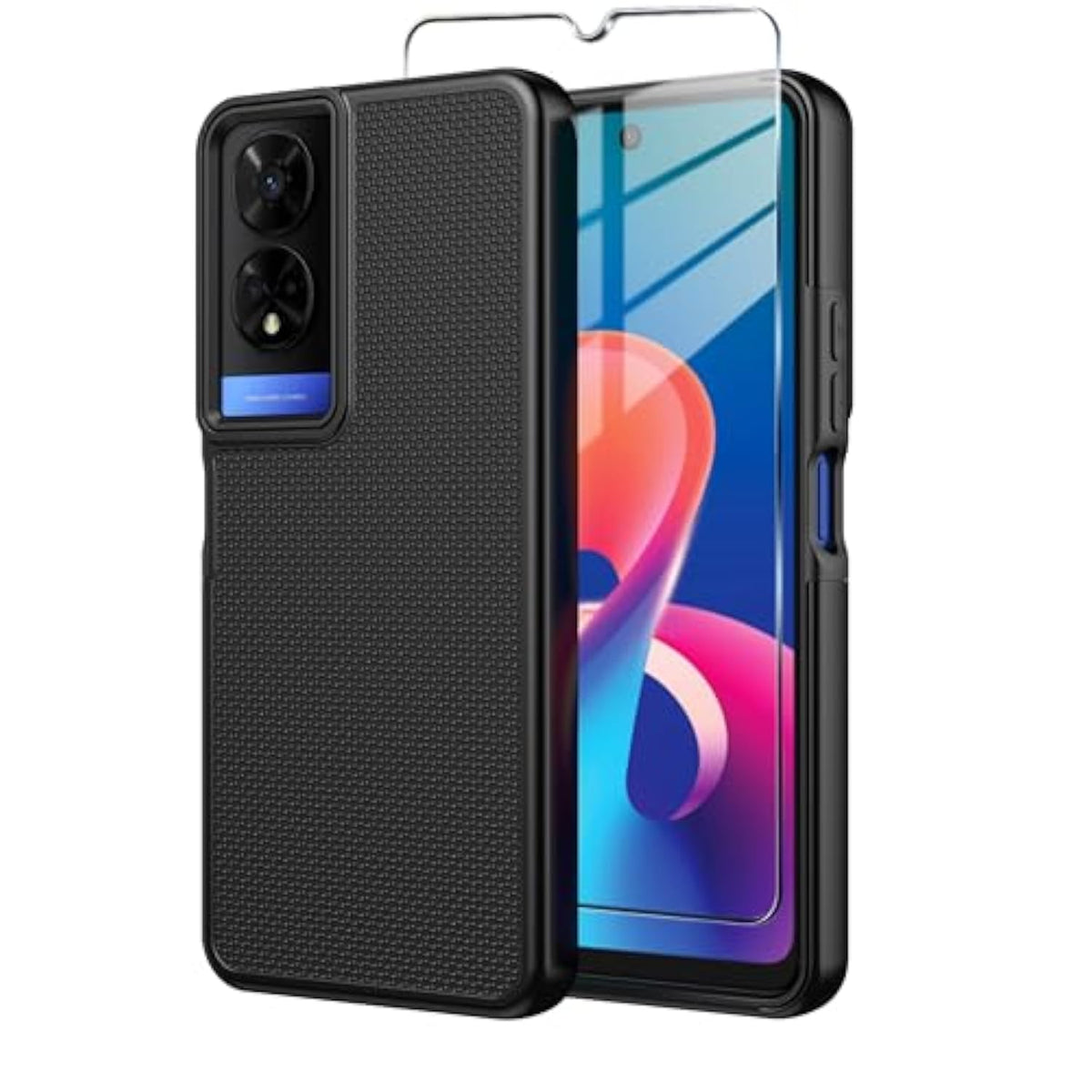 TCL 50 XE Nxtpaper 5G Case with Tempered Glass Dual Layer Shockproof Black