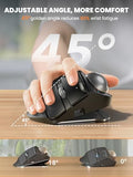 Mam1 Pro Ergonomic Wireless Trackball Mouse, Adjustable 0°/18° Angle, Thumb Control, Quiet Clicks, 3 Multi-Device Bluetooth & Usb Receiver, Rechargeable Mouse For Office, Windows Mac