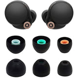 Eartips Compatible With Sony Wf-1000Xm4 Wf-1000Xm5 Earbuds, S/M/L 3 Pairs Soft Silicone Ear Tips Earbuds Tips, Compatible With Sony Wf-1000Xm5 Wf-1000Xm4 Silicon Tips Xm4 3 Pairs, Sml, Black