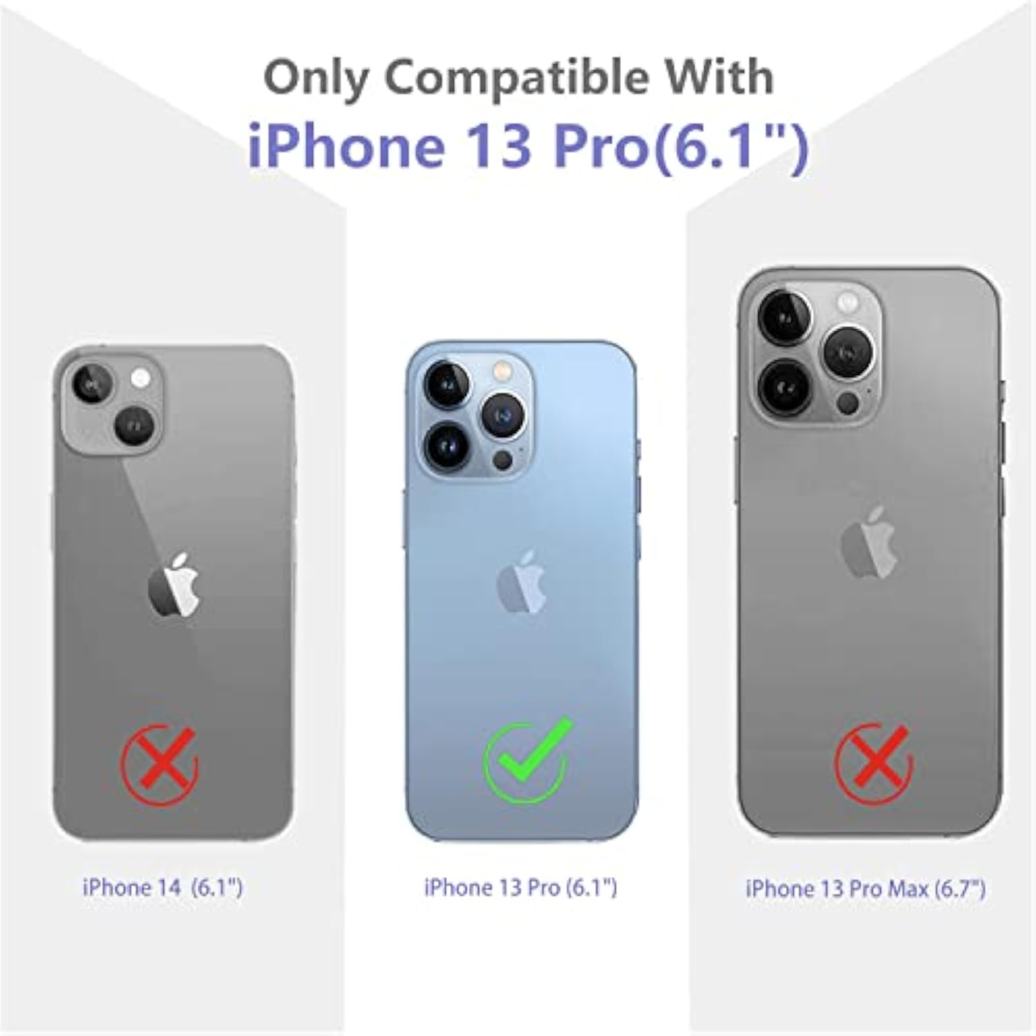 Flower Designed For Iphone 13 Pro Case[With Screen Protector], Floral Clear Women Phone Case Shockproof Protective Soft Tpu Bumper Cover 6.1 Inch 2021 (Lavender/Purple)