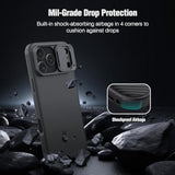 Camshield Case for iPhone 17 Pro Max - Built-in Dual Camera Cover, Slim Profile, Military Grade Drop Protection, Shockproof Bumper Phone Case 6.9 inch, Black