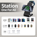 2025 Traveling Wireless Mag-Safe Fast Charging Station,Magnetic 3 In 1 Charger With Light For Iphone 16 15 14 13 12 Pro Max Plus,Apple Watch Series & Air Pods 4 3 2 Pro-Gifts For Wife & Husband