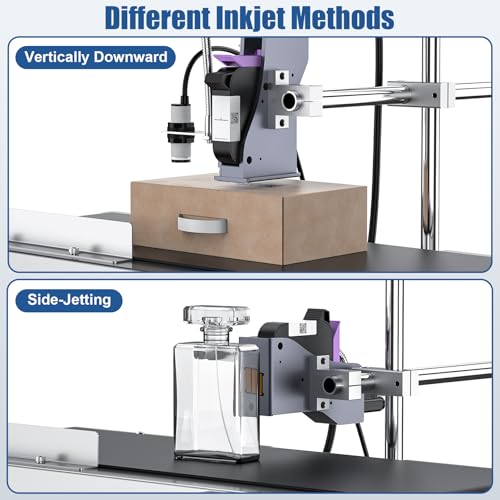 Js740 Inkjet Coding Machine With Mini Conveyor Belt, Automatic Online Inkjet Printer With 42Ml Original Quick-Drying Ink, Industrial Batch Code Printer Date/Barcode/Qr Code/Number/Label