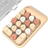 Wireless Number Pads, Cute Colorful Numeric Keypad Numpad Portable 2.4 Ghz Financial Accounting Number Keyboard Extensions, 18 Key Number Numpad For Laptop Desktop, Pc (Cream)