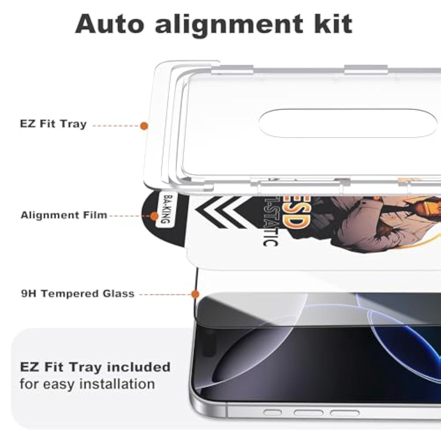 Compatible With Iphone 16 Pro Screen Protector With Auto-Alignment Install Kit [Full Edge Coverage] Shatterproof Tempered Glass Screen Protector For Iphone 16 Pro 6.1" [2 Pack]