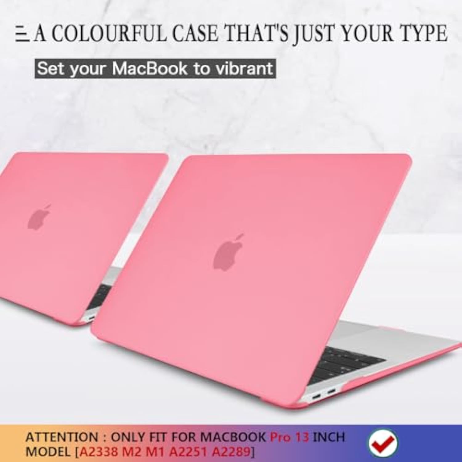 Case For Macbook Pro 13 Inch Pink A2338 A2251 A2289 Model, Plastic Cover With Keyboard Cover For 2025-2016 Macbook Pro 13" M2 M1, Matte Pink