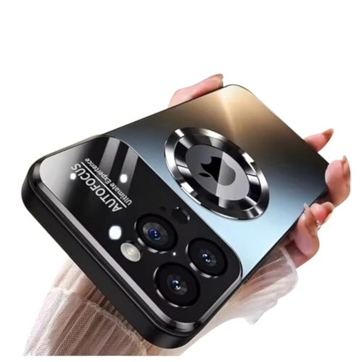 Magnetic Series Design For Iphone 16 Pro Max Case,[Compatible With Magsafe][Military Drop&Full Camera Lens Protector] Large Window Logo View Dust-Proof Matte Shockproof Cover,Black