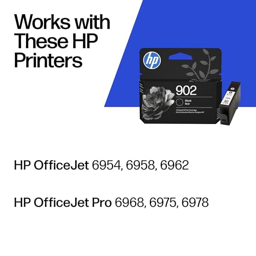 902 Black Ink Cartridge | Works With Officejet 6950, 6960 Series, Officejet Pro 6960, 6970 Series | Eligible For Instant Ink | T6L98An