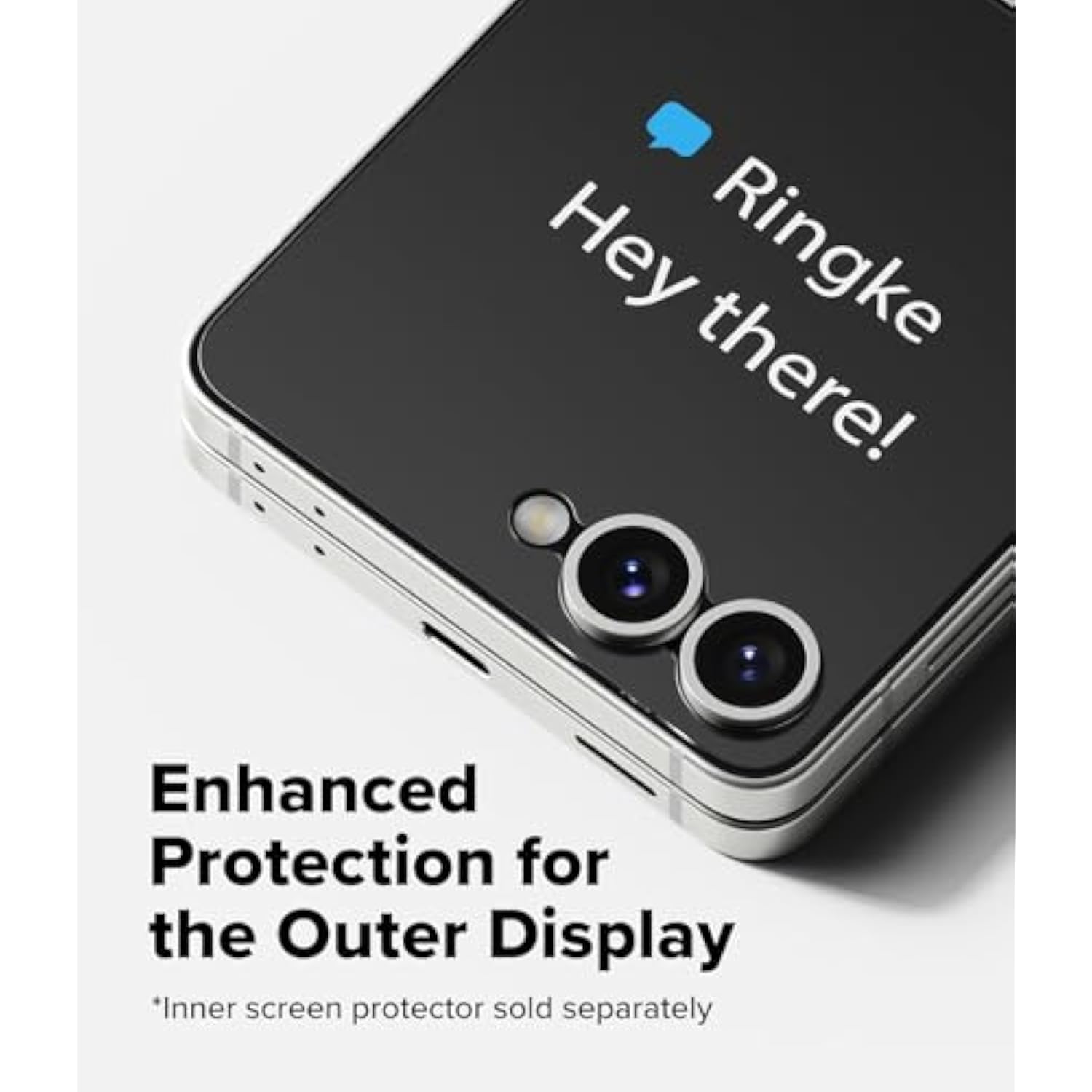Ringke Cover Display Tempered Glass Pro [Super Easy to Install] Compatible with Samsung Galaxy Z Flip 7 Screen Protector for the Outer Display, Case Friendly Front Tempered Glass - 2 Pack