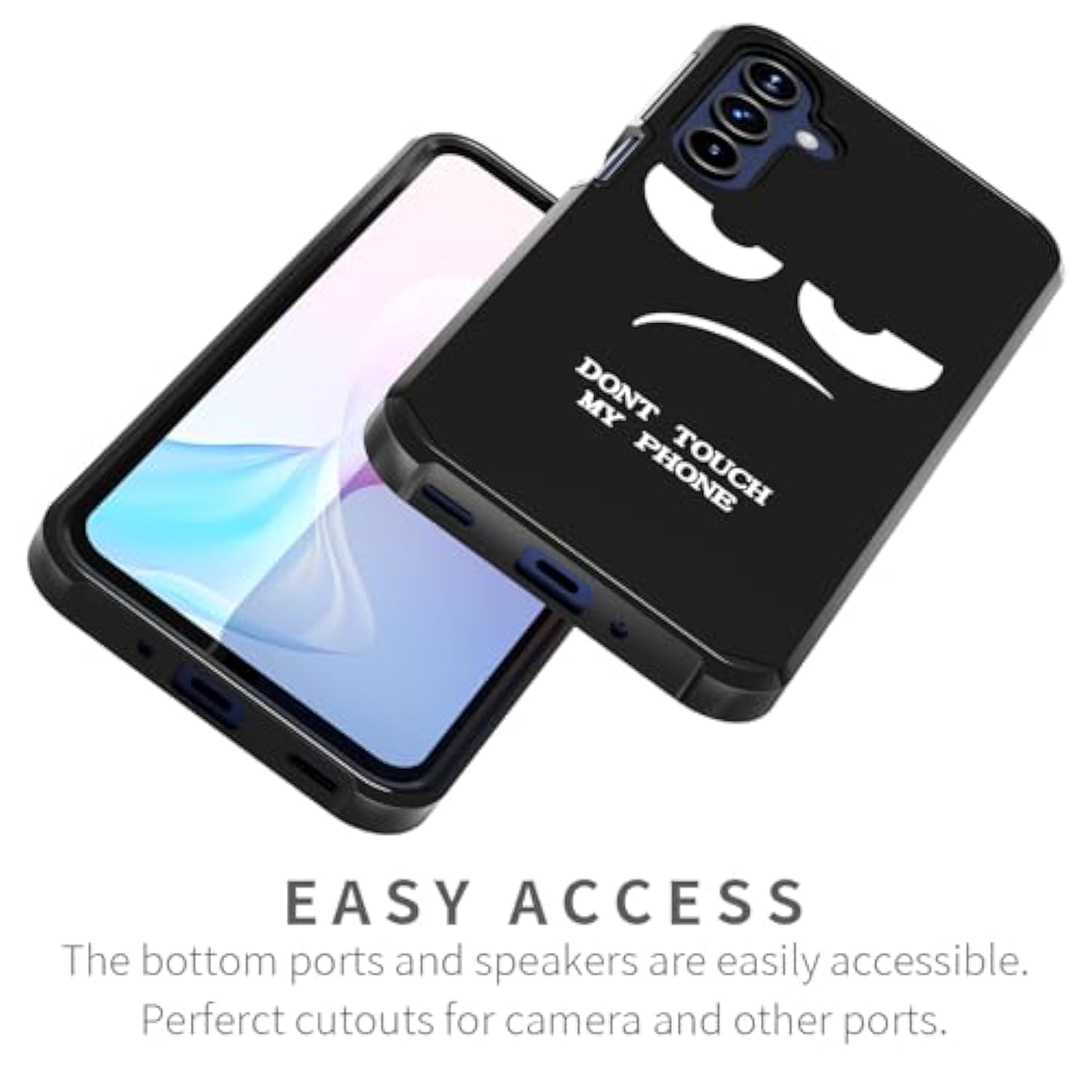 For Samsung Galaxy A16 Case, Cute [Don'T Touch My Phone] Shockproof Dual Layer Slim Protective Silicone Plastic Cover For Kids Boys Men Phone Case (Galaxy A16 6.7-Inch)