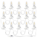 C7 Accessory Cord With 15 Led Light Bulbs And Outlet Christmas Village Light 17.7 Ft With Spare Fuse Warm White Lamp For