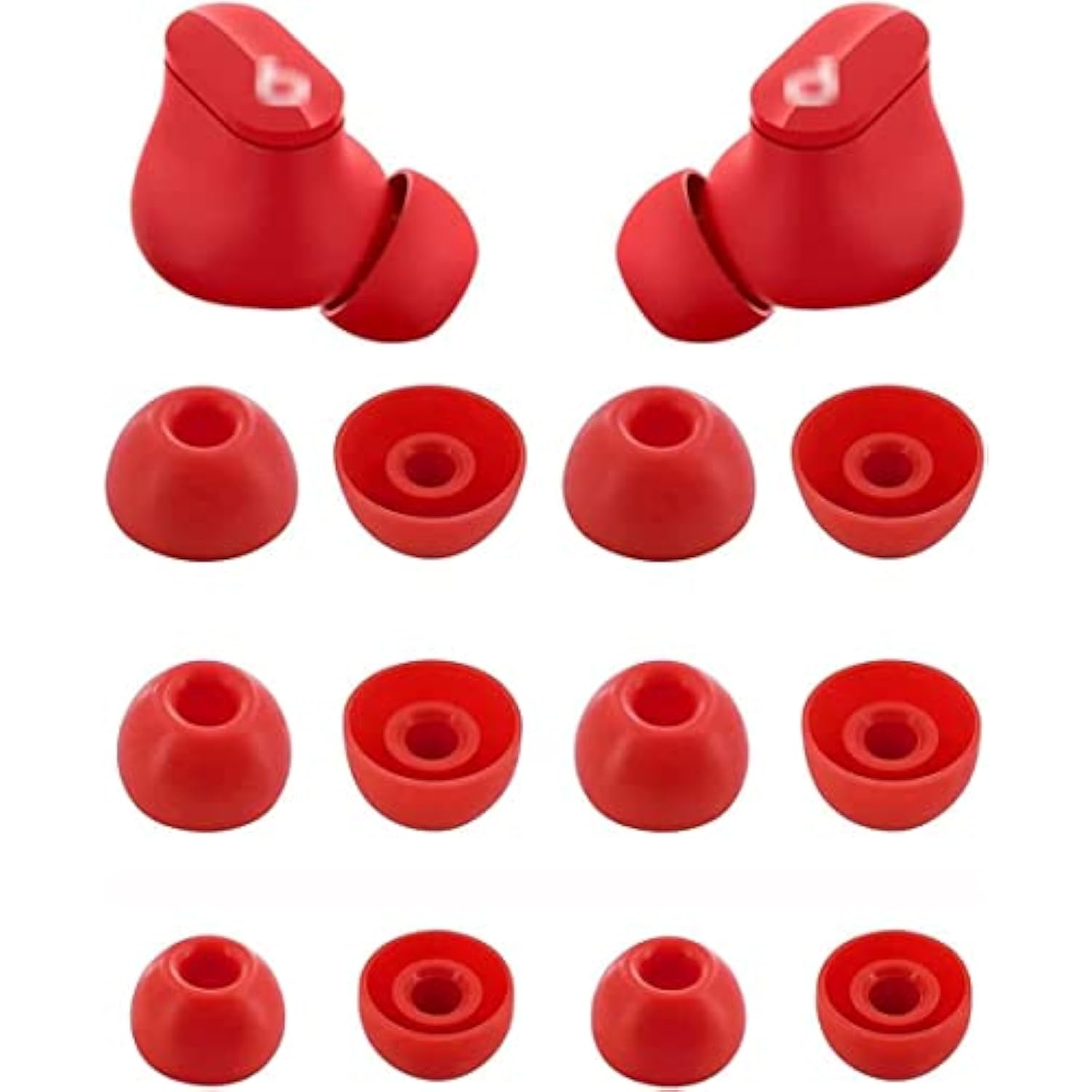 Replacement Earbuds Tips Silicone Eartips For Beats Studio Buds Headphones Fit In Case Buds Tips,6 Pairs S/M/L 3 Size,Red