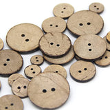 100Pcs 10Mm(0.394Inch) Brown Natural Coconut Shell Buttons, 2 Holes Ec