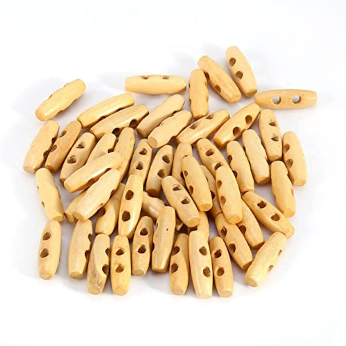 2 Holes Wooden Buttons Horn Toggle Sewing Buttons Horn Tooth Shape Kni