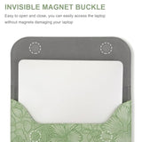 MOSISO Laptop Case 13 inch, 13 inch Laptop Sleeve Compatible with MacBook Air M4 M3 M2 M1 2025-2018 / Pro M2 M1 2025-2016, Embossed Retro Hibiscus PU Leather Case with Small Bag, Sage Green