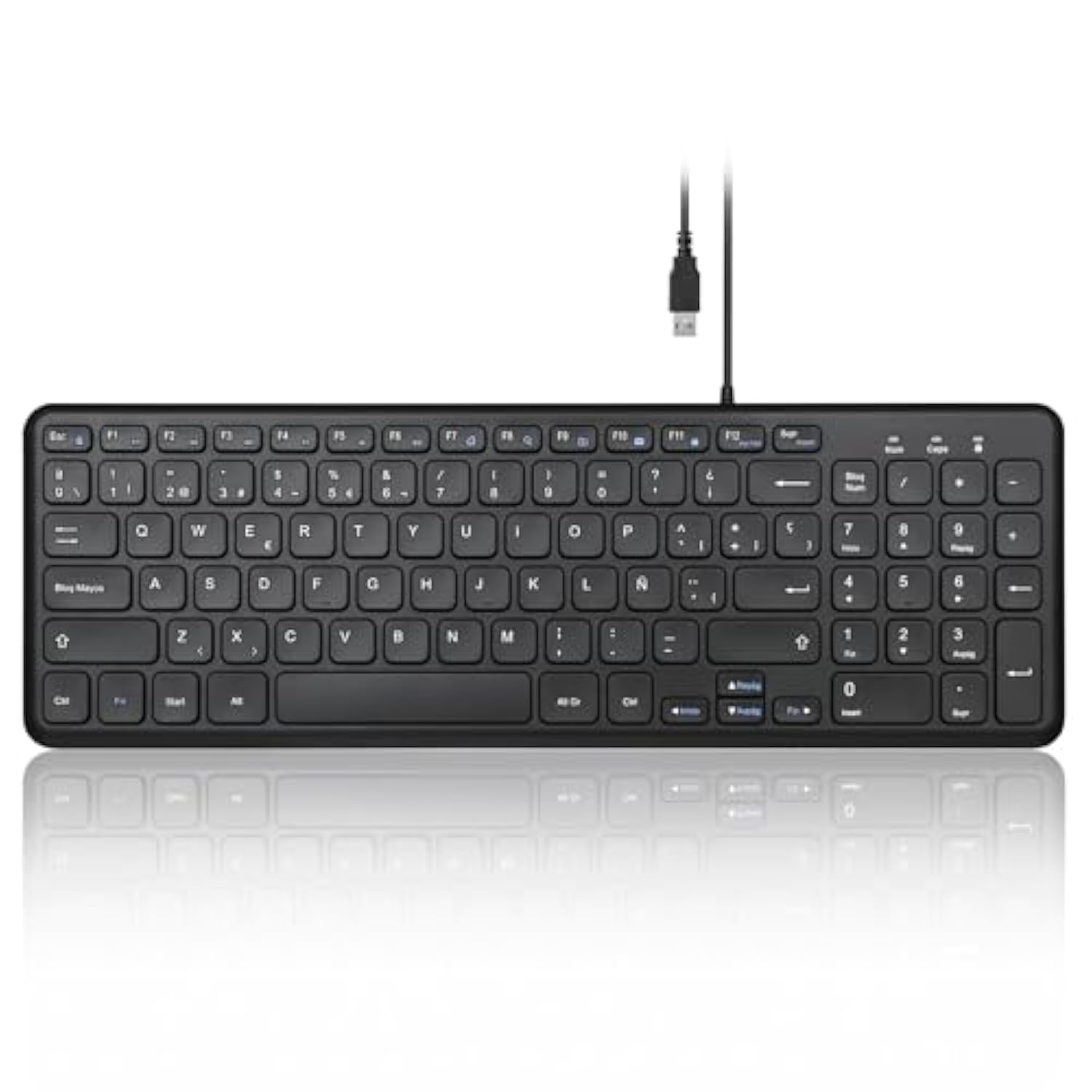 Perixx PERIBOARD-213B ES Teclado con Cable USB y Teclas Multimedia - Las tecla