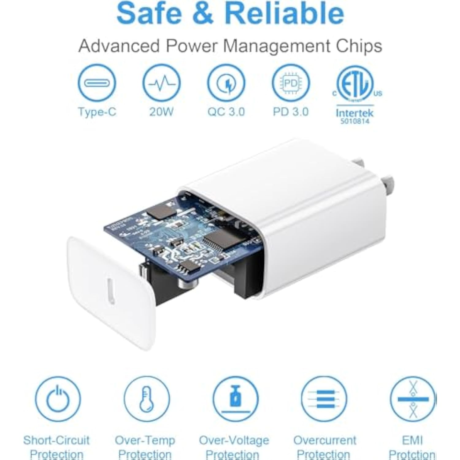 Iphone Usb C Fast Charger Block, 2Pack 20W Usb C Wall Charging Plug, Type C Pd Power Adapter Brick Cube Box For Apple Iphone 16/15 Pro Max/15 Pro/14 Pro Max/14 Pro/13/12 Mini/11/Xs/Xr, Ipad Pro