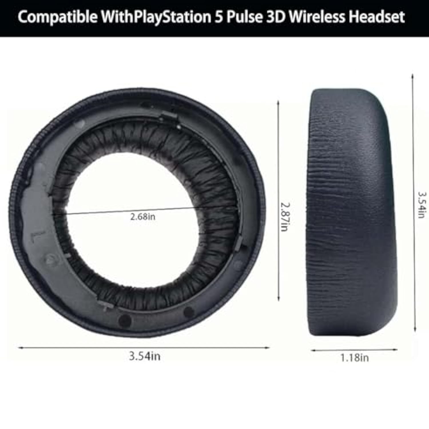 Ps5 Replacement Ear Pads Cushions For Sony Playstation 5 Pulse 3D Ps5 Wireless Headset,Earpad Ear Pads Cushions With Soft Protein Leather,Memory Foam Repair Parts Black