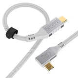 Usb 4 Right Angle Cable 3.3Ft (240W, 40Gbps, 8K Video) Compatible With White Thunderbolt 4, Usb-C High Speed Data Transfer 90 Degree