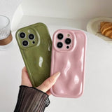 For Iphone 14 Pro Case,Water Ripple Wave Meteorite Bubble Chrome Plating Soft Phone Case (Wine Red)