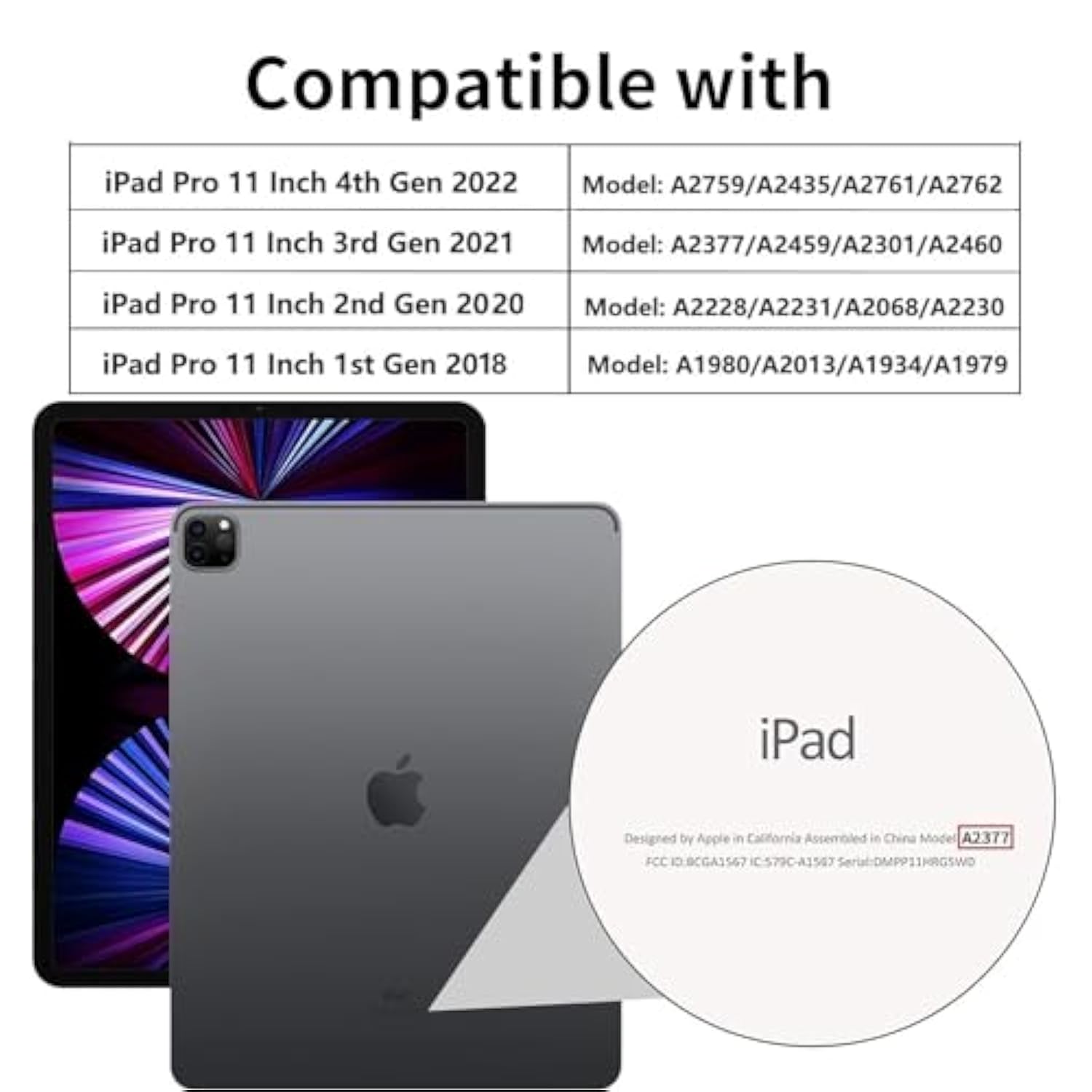 ProCase Cover for iPad Pro 11 Inch Case 2022/2021/2020/2018, Slim Stand Hard B