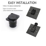 Usb C To Usb 3.0 Adapter Pack Of 2,Panel Mount Type C-Usb3.0 Female Converter