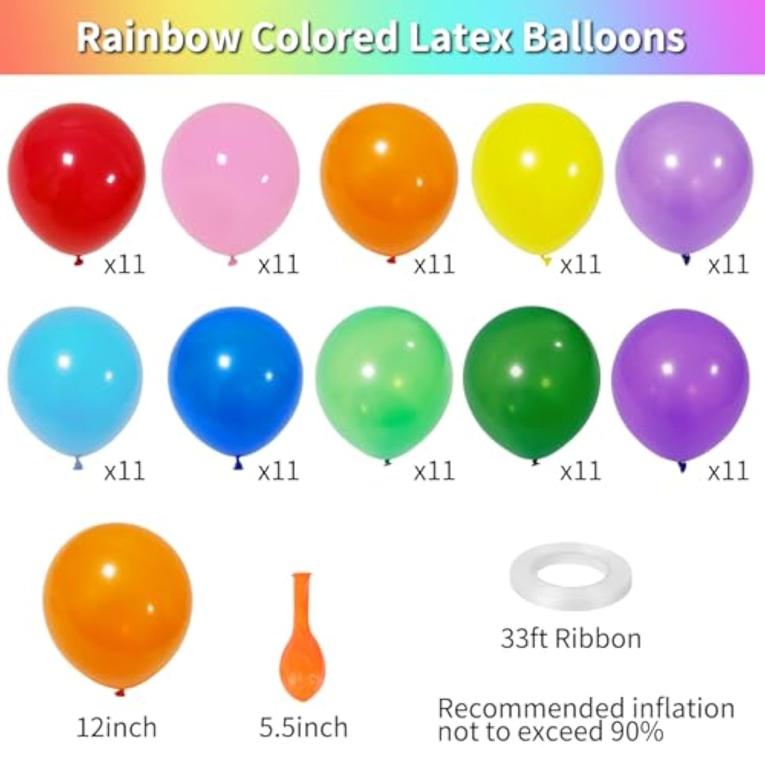 110-Pack 12" Pastel Latex Balloons – Assorted Multicolor Balloons for Birthday, Baby Shower & Wedding Decor