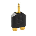 Lemeng (2-Pack) Gold Plated 3.5Mm Stereo To 2-Rca Male To Female Audio Splitter, Dual Rca Jack Adapter