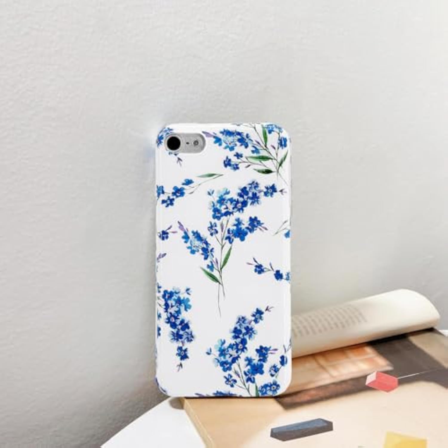 Ipod Touch 7Th Generation Case, Ipod Touch 6Th 5Th Case, Cute Floral Slim Soft Bumper Tpu Flower Design Shockproof Protective Case Cover For Girls Women (Blue)