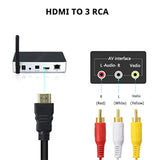 Hdmi To Rca Cable 1080P 5Ft Hdmi Male To 3-Rca Video Audio Av Cable Connector