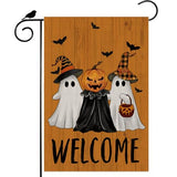 Ghost Bat Halloween Garden Flag Double Sided Yard Decor 12x18In