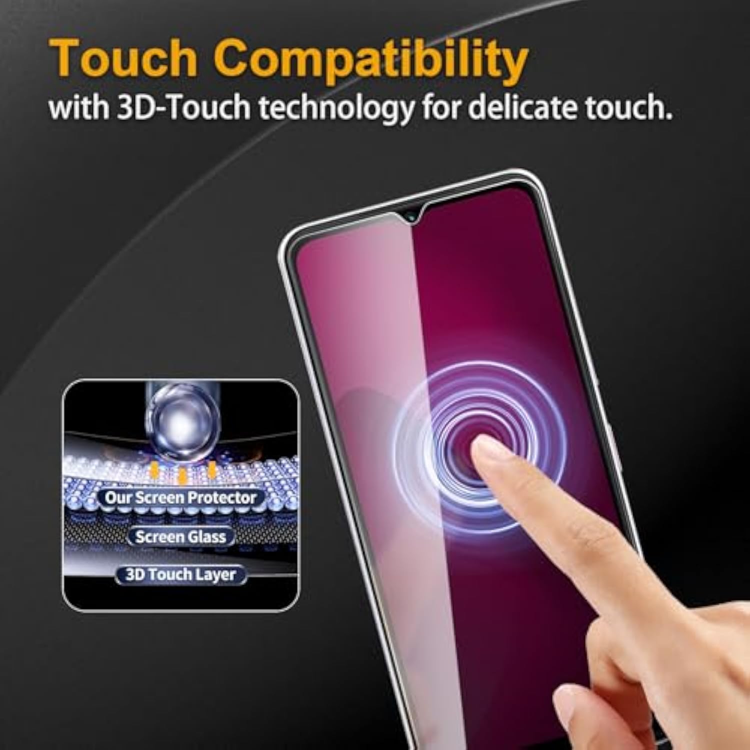 3 Pack Privacy Screen Protector For T-Mobile Revvl 7 5G, Anti Spy Tempered Glass 9H Hardness, Black Protector Anti Spy, Bubble Free, Anti-Scratch