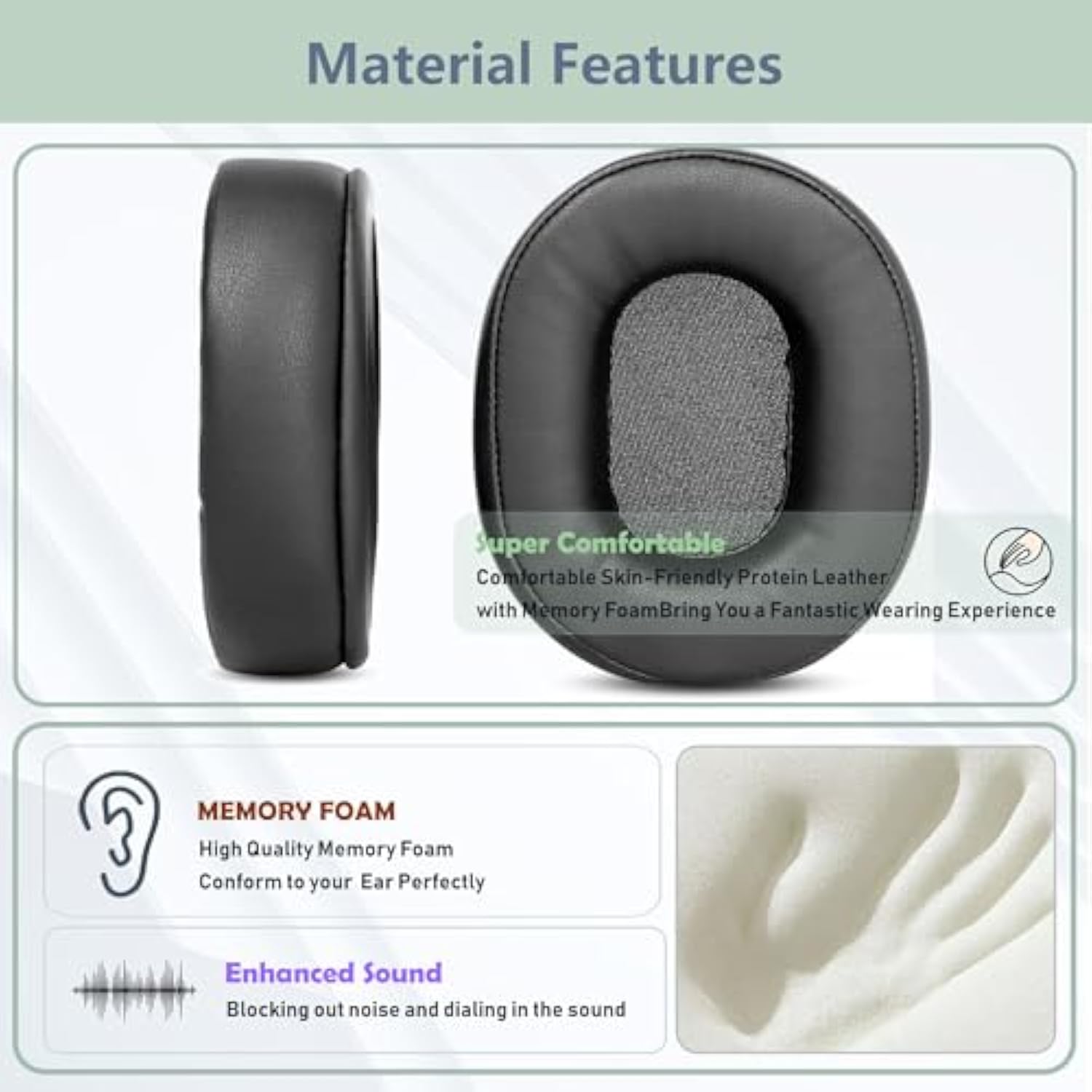 Prime Earpads Replacement Compatible With David Clark H10-13.4 H10-20 H10-30 H10-13S H10-76 H10-60 Dc H10-40 Headphones Ear Pads Cushion(Protein Leather/Memory Foam)